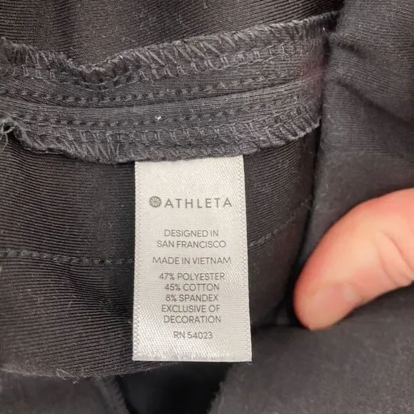 Athleta Commuter Pants Women's Small Pull On Black Stretch‎ Striped Ankle Zip - Picture 6 of 14